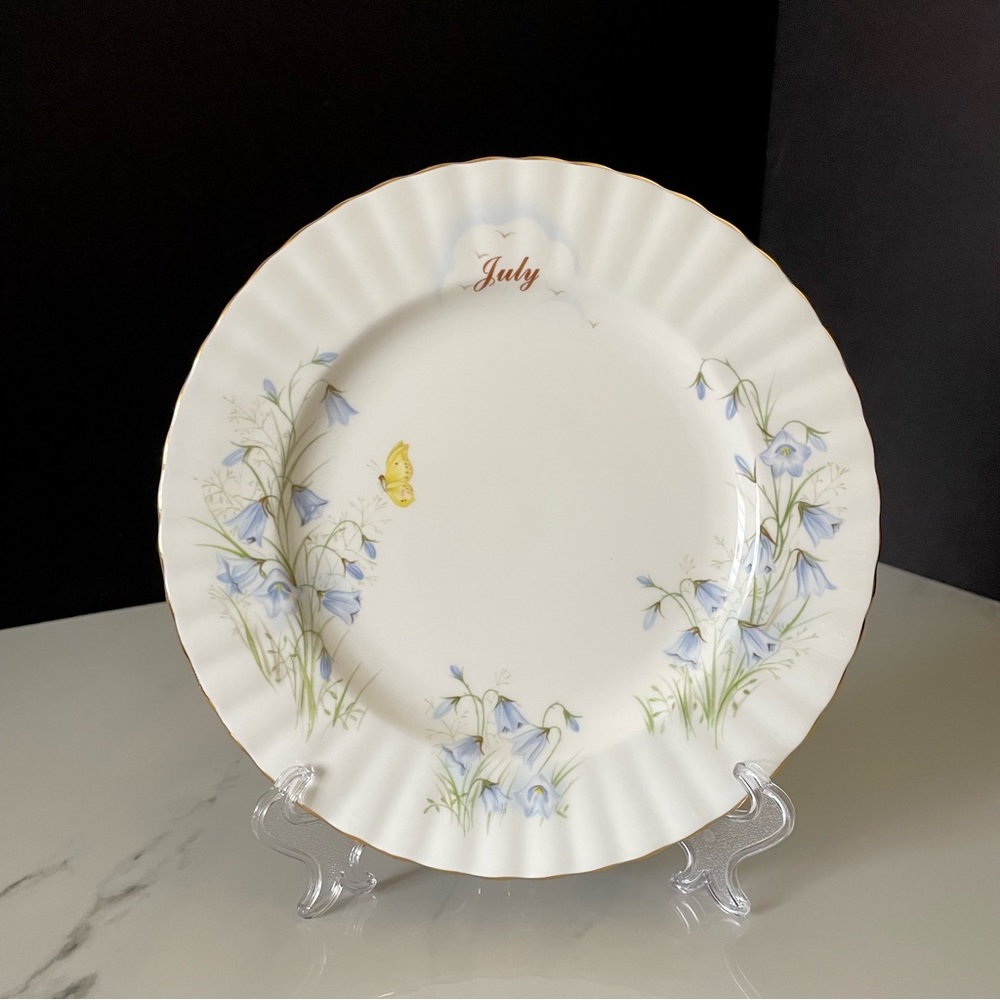 July "Harebell" Wildflower of the Month Plate by Royal Albert